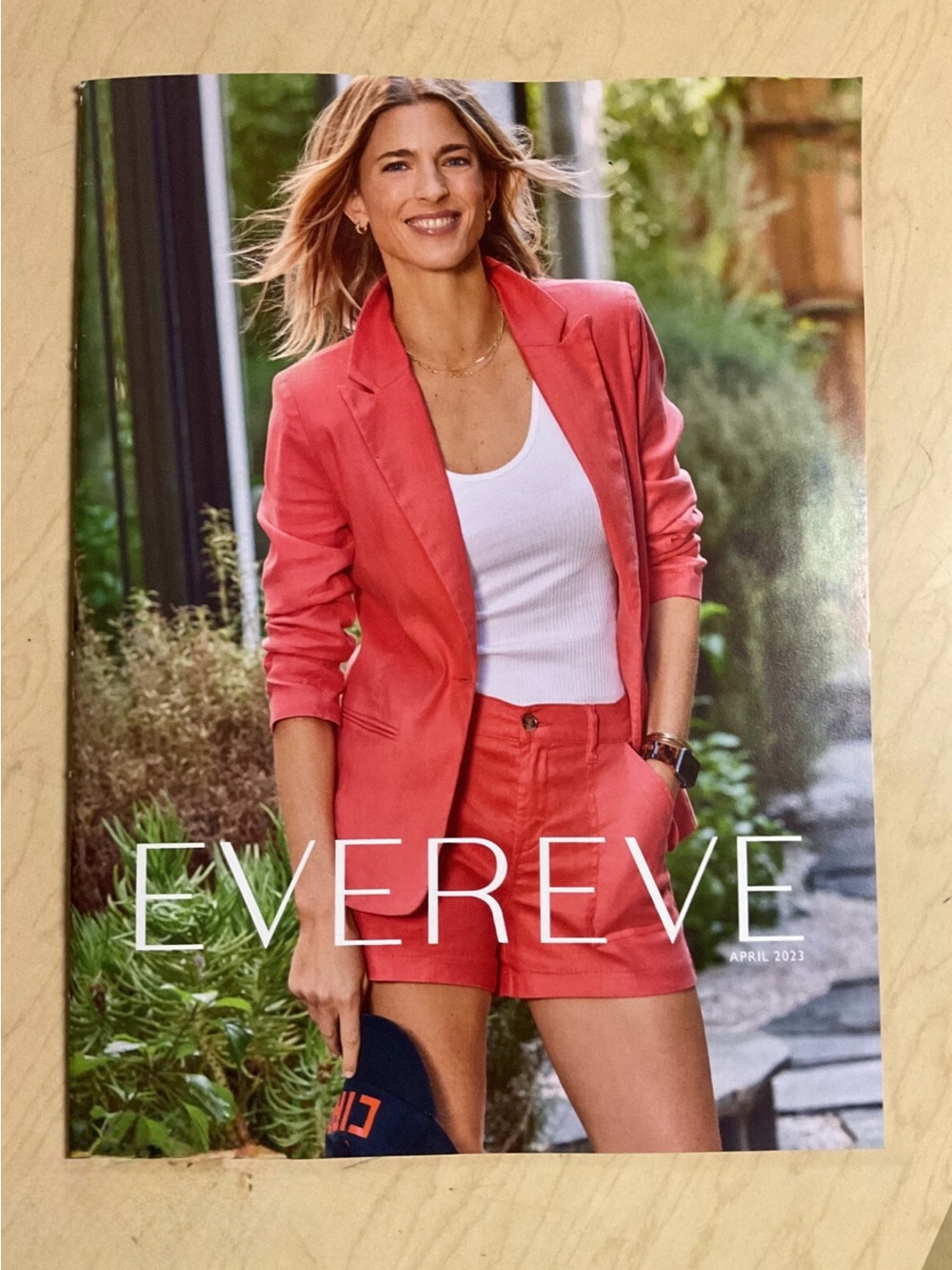 Evereve Linen Coral Blazer (M) (NWT) & Matching Shorts (size 29) (shorts worn 1x